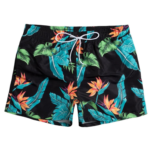 Beach Shorts - Black Floral